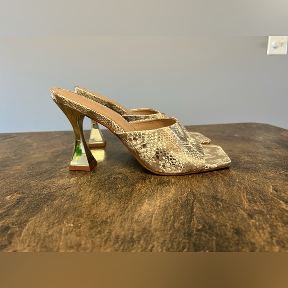 RARE Snakeskin Print Metallic Heels - Picture 2 of 3